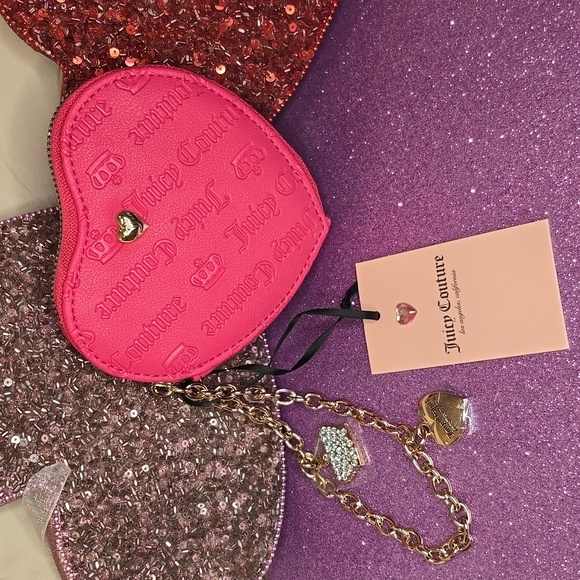 πHPπ Juicy Couture πNWTπ Beautiful Bright Pink Heart Shaped Wristlet!πππ - Picture 9 of 13